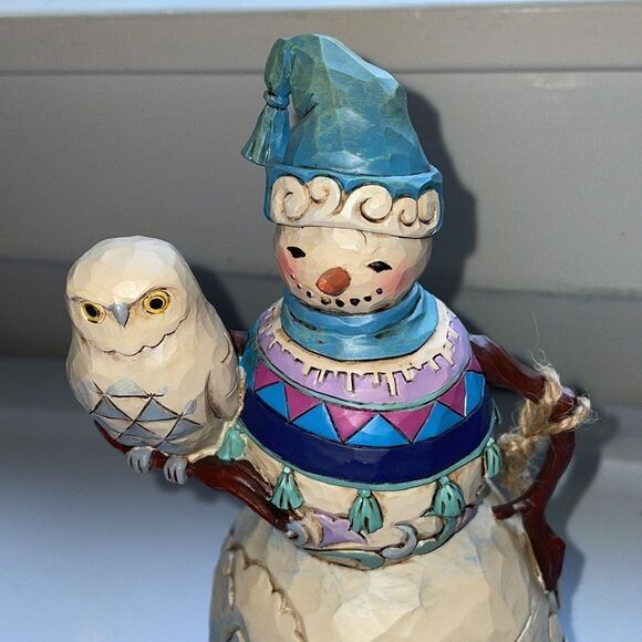 New in box Jim Shore 2013 Have A Hoot This Winter Snowman with Owl Figurine - Picture 2 of 6